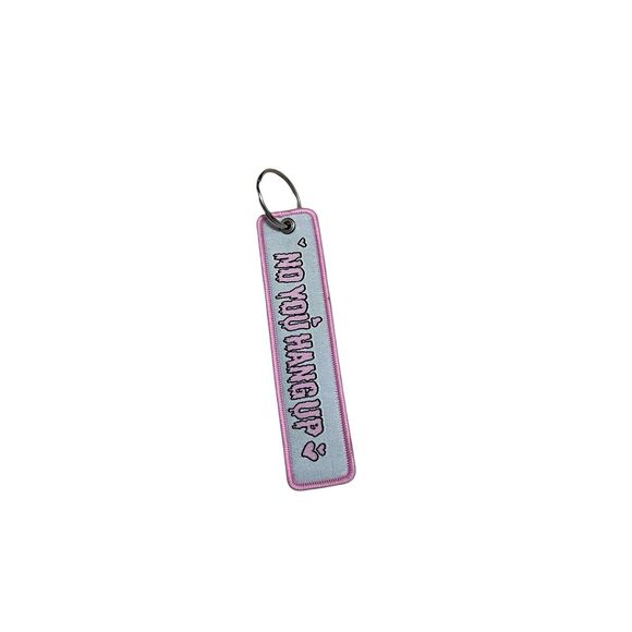 Scream Horror Movie Pink "No You Hang Up" Embroidered Keychain - Picture 2 of 2